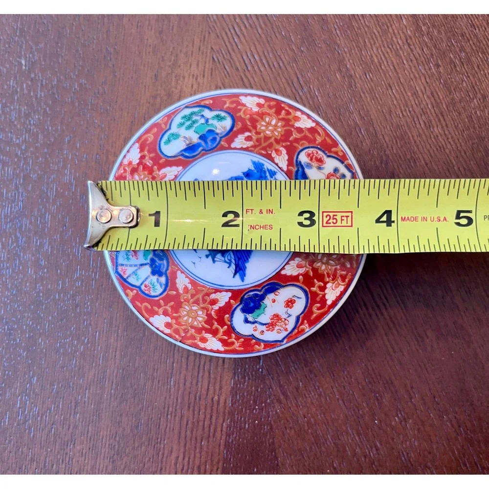 Vintage Takahashi San Francisco Porcelain Lidded Trinket Box Imari Japan Red